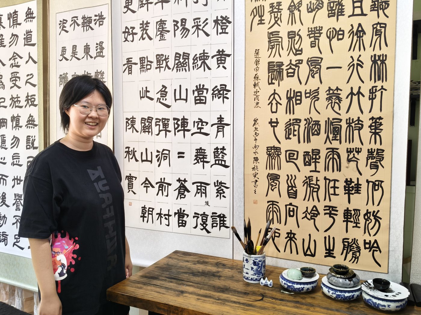 展场留影